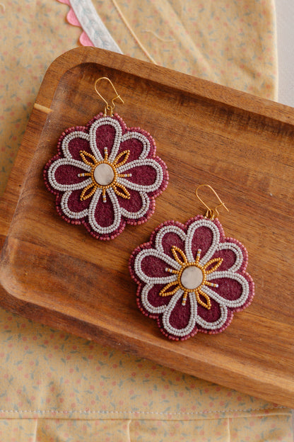 Flower Moos Antler Earrings